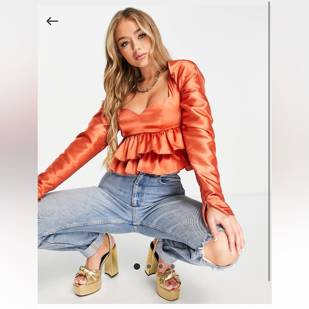 ASOS puff sleeve babydoll top